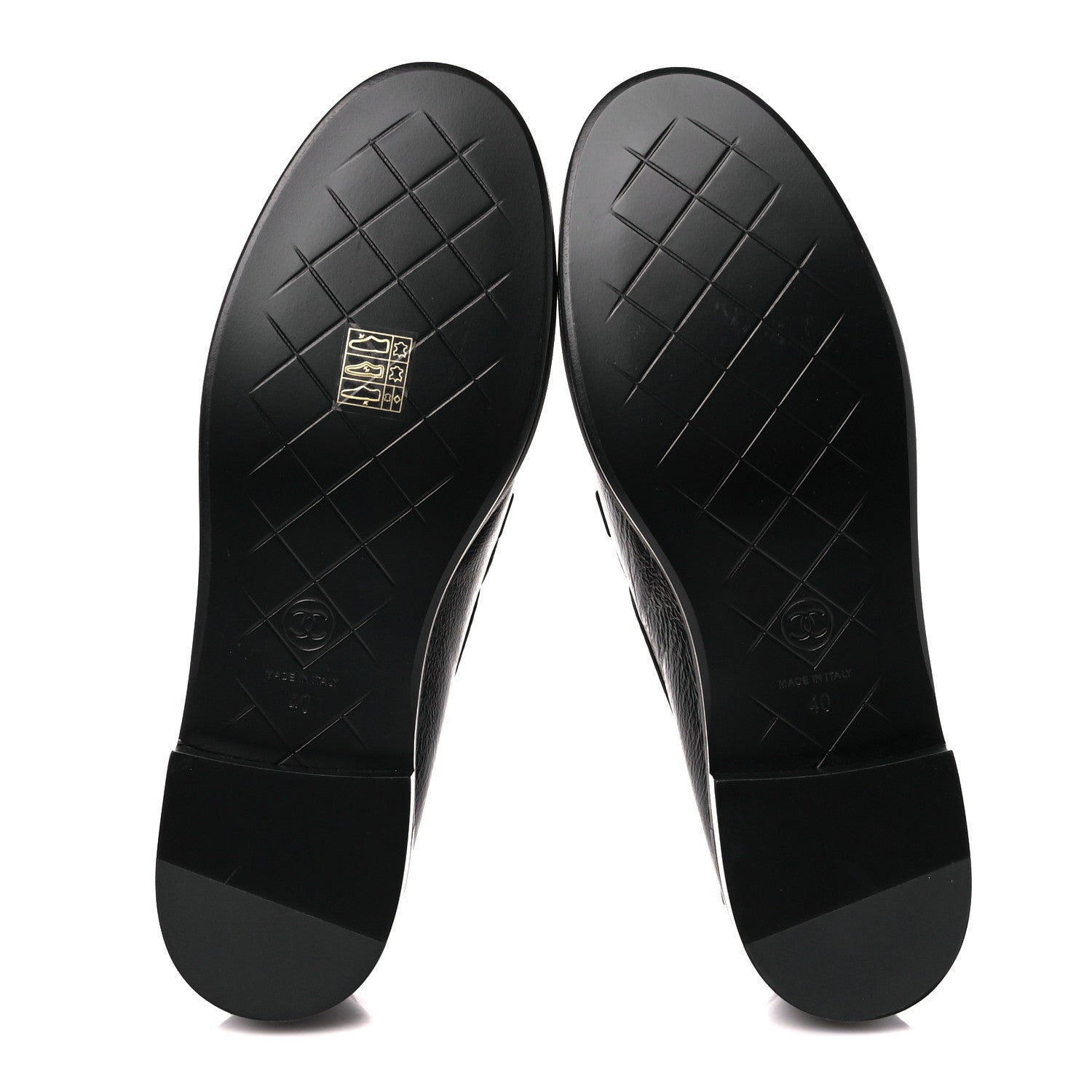 Chanel Crumpled Shiny Lambskin Quilted CC Turnlock Loafers 40 So Black 5 of 9