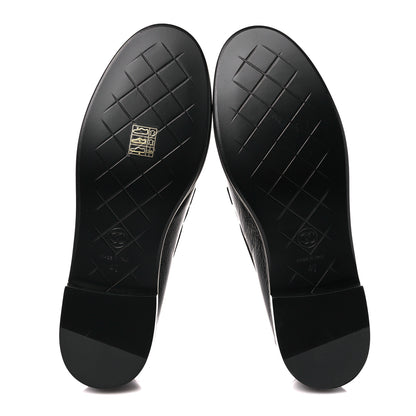 Chanel Crumpled Shiny Lambskin Quilted CC Turnlock Loafers 40 So Black 5 of 9