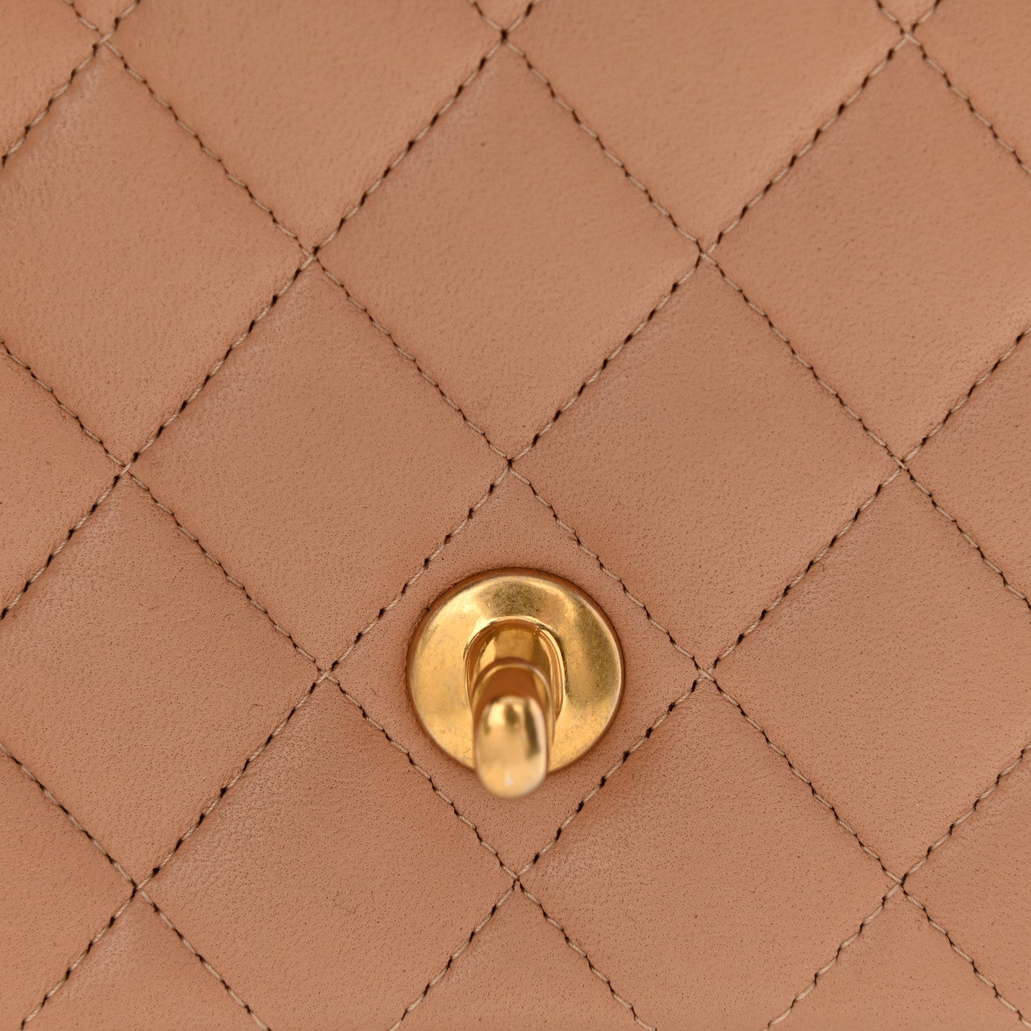 Chanel Lambskin Quilted Mini Top Handle Rectangular Flap Beige 10 of 11