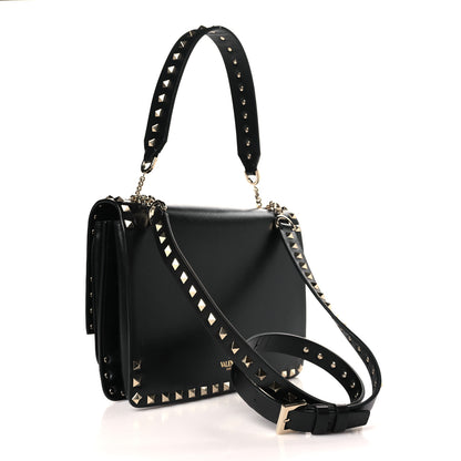 Valentino Garavani Vitello Rockstud Top Handle Shoulder Bag Black 3 of 8