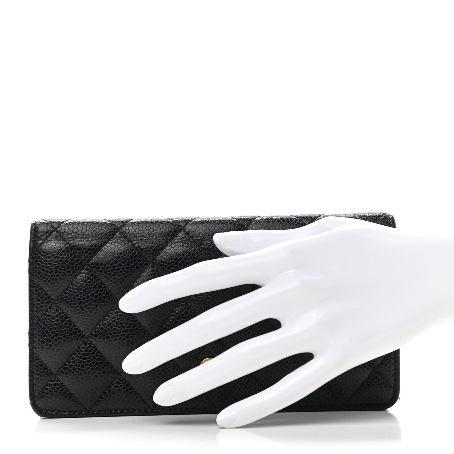 Caviar Quilted Yen Wallet Black