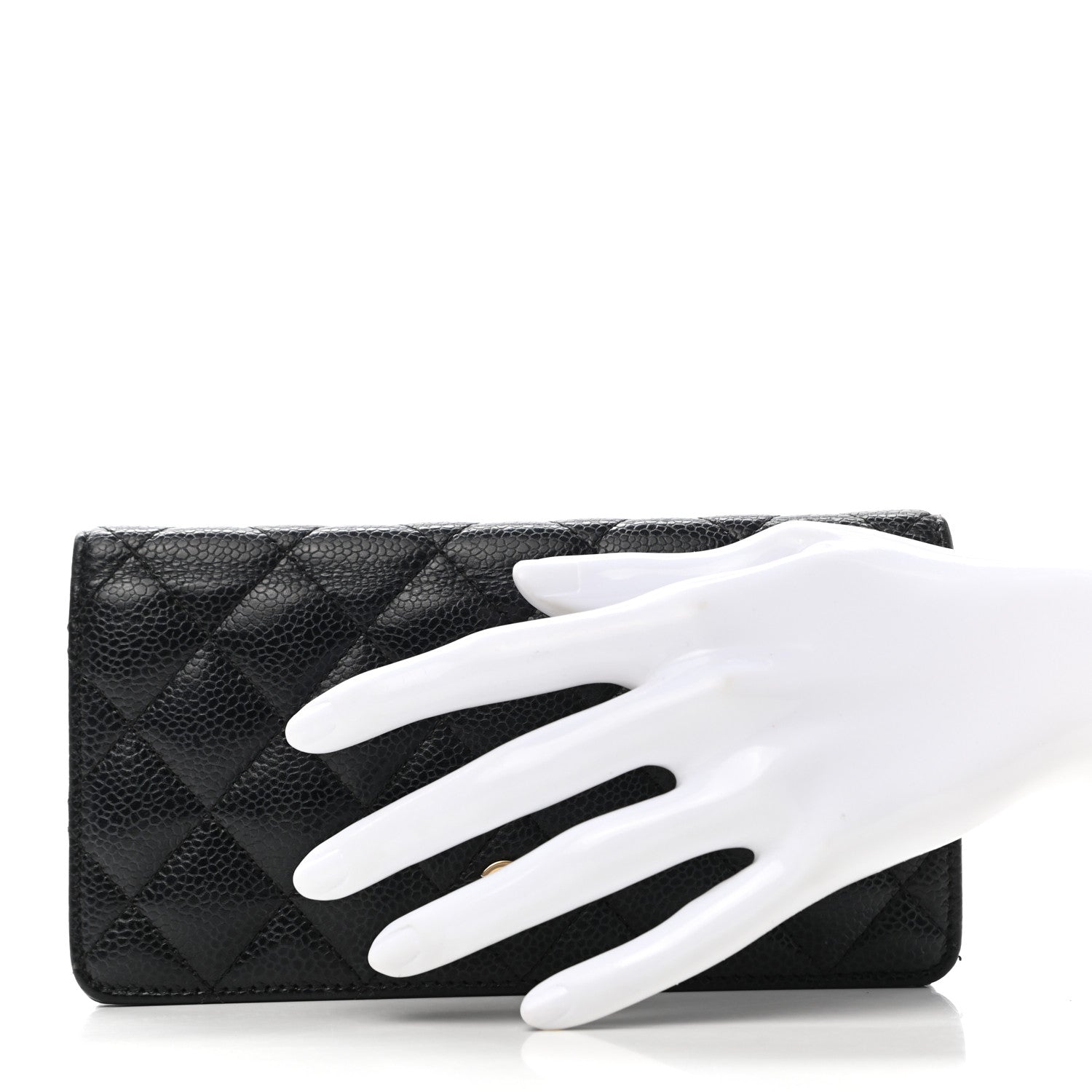Chanel Caviar Quilted Yen Wallet Black 2 of 8