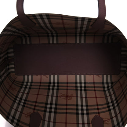 Burberry Grainy Calfskin Haymarket Check Medium Reversible Tote Dusty Pink 5 of 11