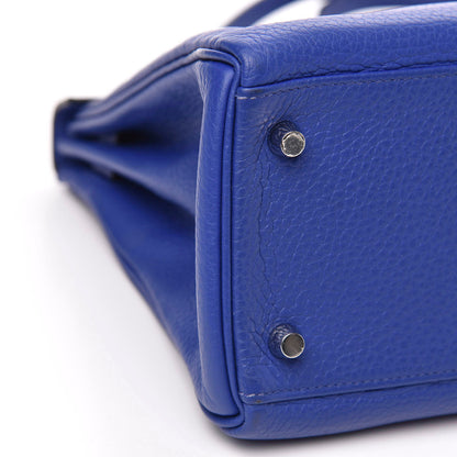 Hermes Taurillon Clemence Kelly Retourne 32 Bleu Electrique 37 of 42