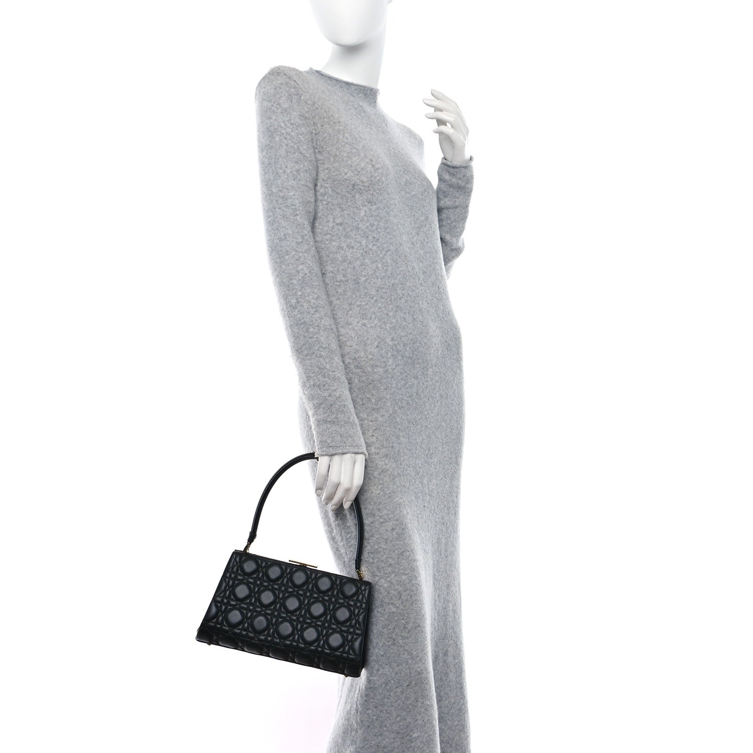 Christian Dior Calfskin Cannage Frame Bag Black 2 of 10
