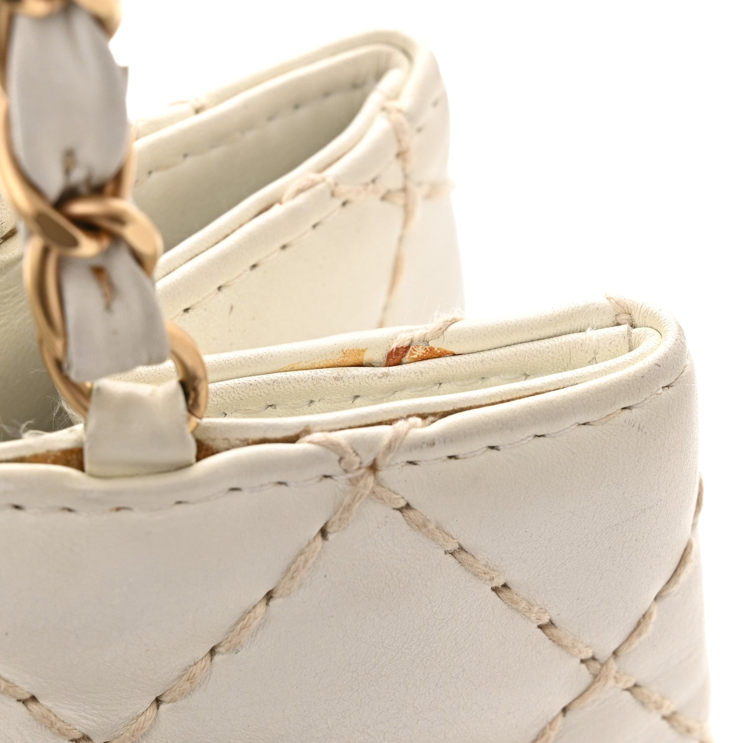 Chanel Calfskin Wild Stitch Shoulder Bag White 13 of 19
