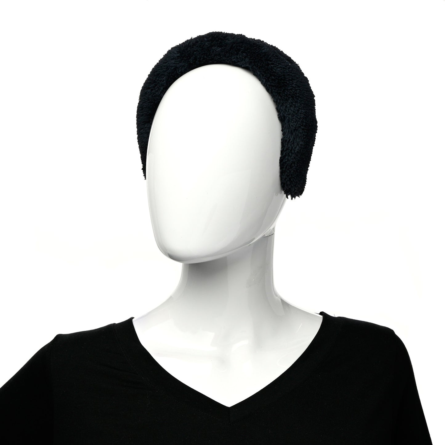 Terrycloth Logo Headband Black White