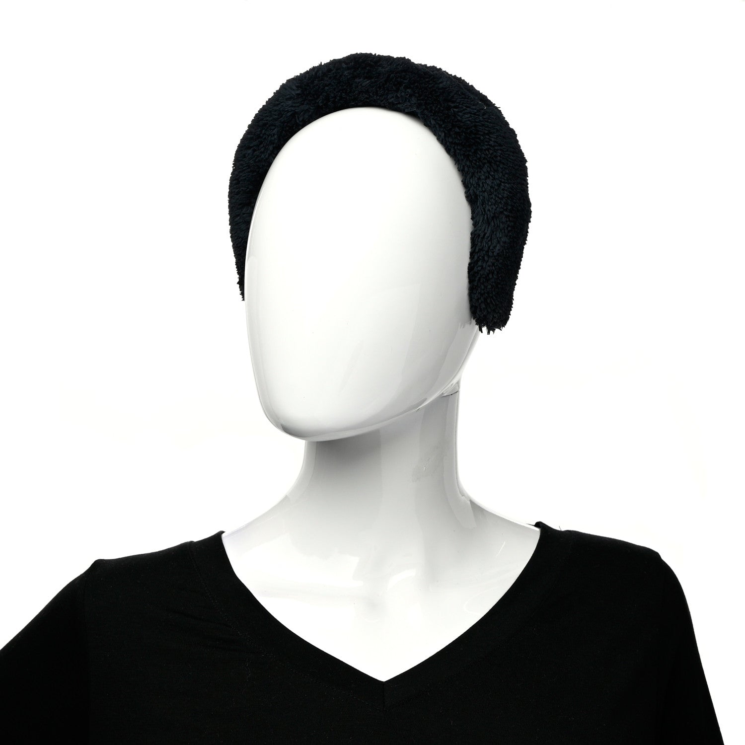 Prada Terrycloth Logo Headband Black White 2 of 7