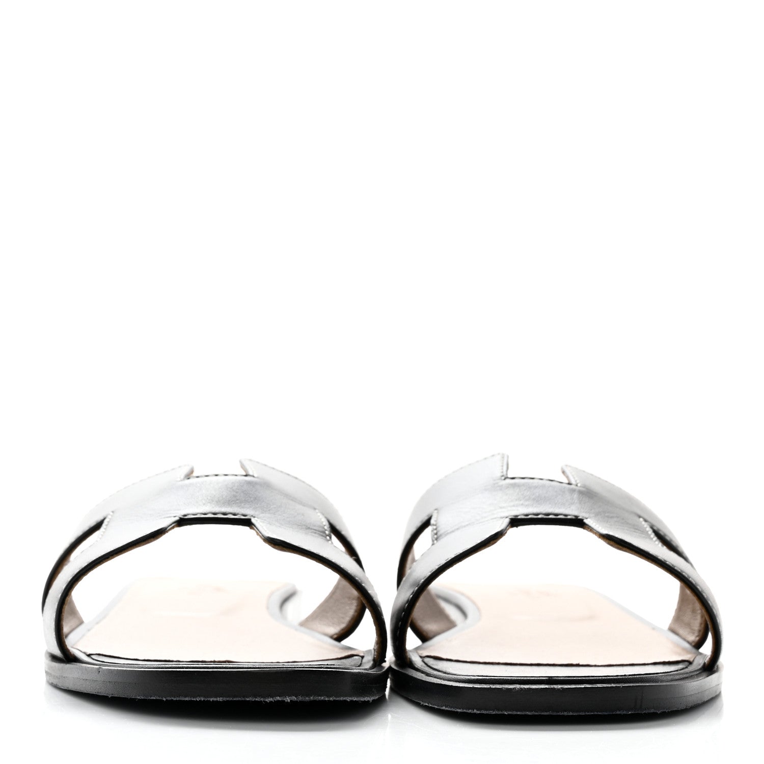 Hermes Box Calfskin Oran Sandals 38 Black 2 of 14