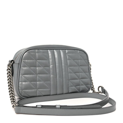 Gucci Calfskin Matelasse Aria Small GG Marmont Chain Shoulder Bag Deep Grey 3 of 11