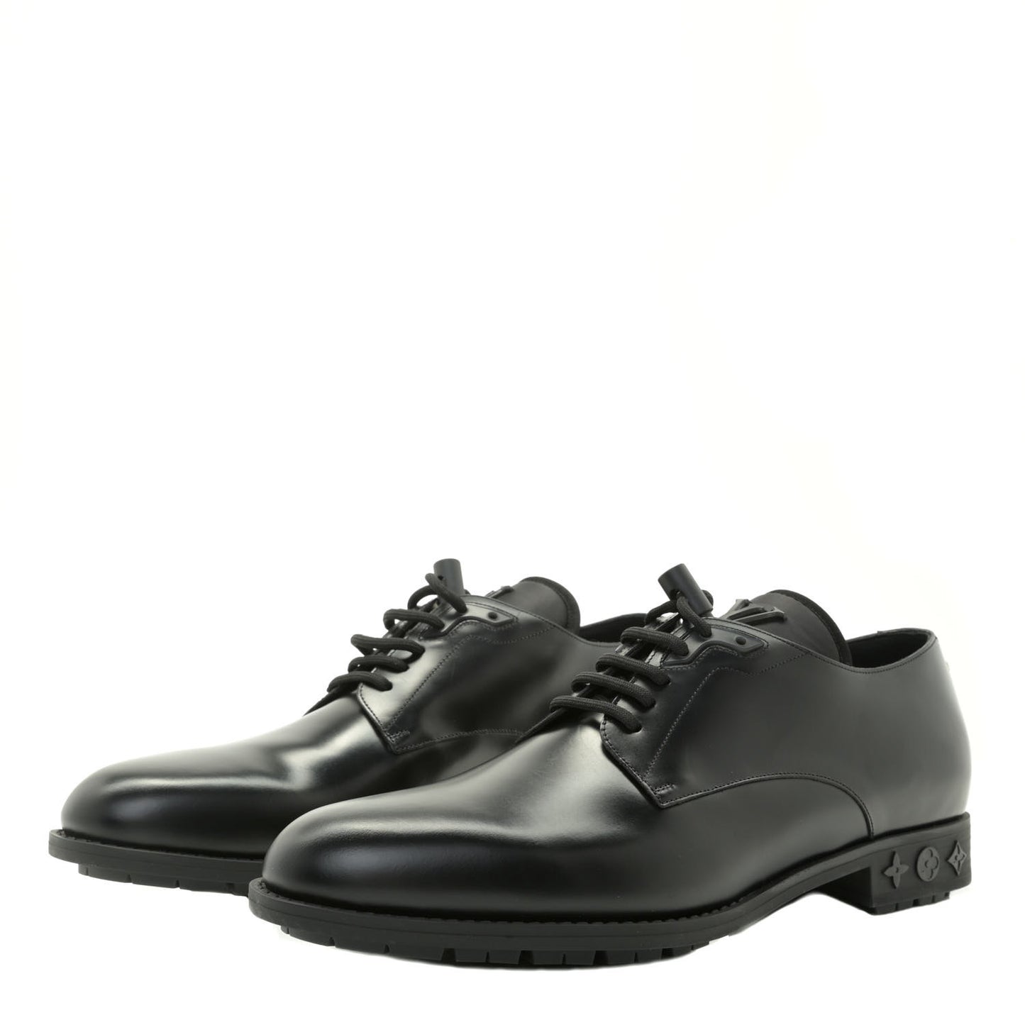 Calfskin Mens Formal Derby Shoes 8.5 Black
