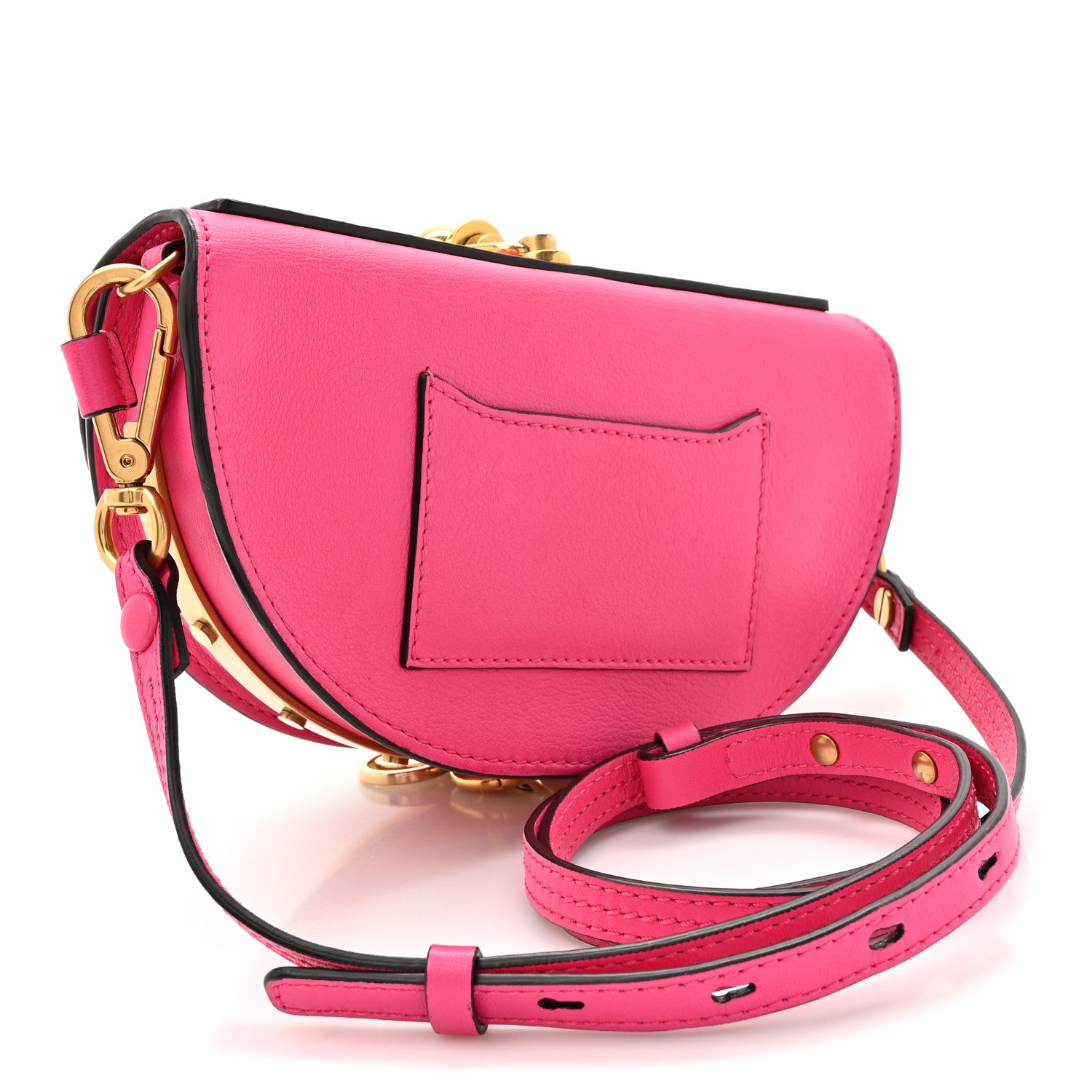 Chloe Calfskin Small Nile Bracelet Minaudiere Bag Fuchsia Rose 3 of 12