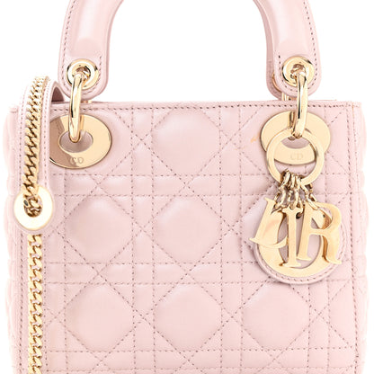 Christian Dior Metallic Lambskin Cannage Mini Lady Dior Lotus 7 of 12