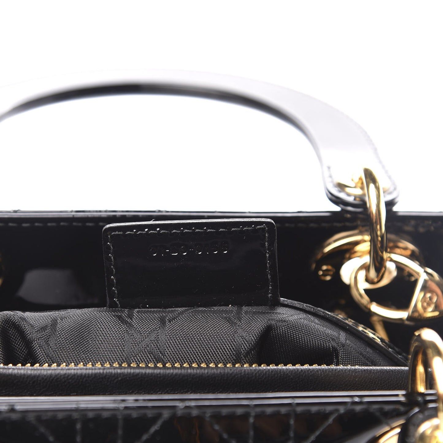 Patent Cannage Large Lady Dior Black