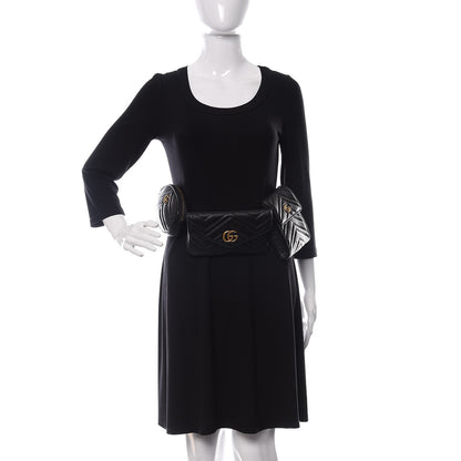 Gucci Calfskin Matelasse GG Marmont 2.0 Multi Belt Bag 85 34 Black 2 of 17