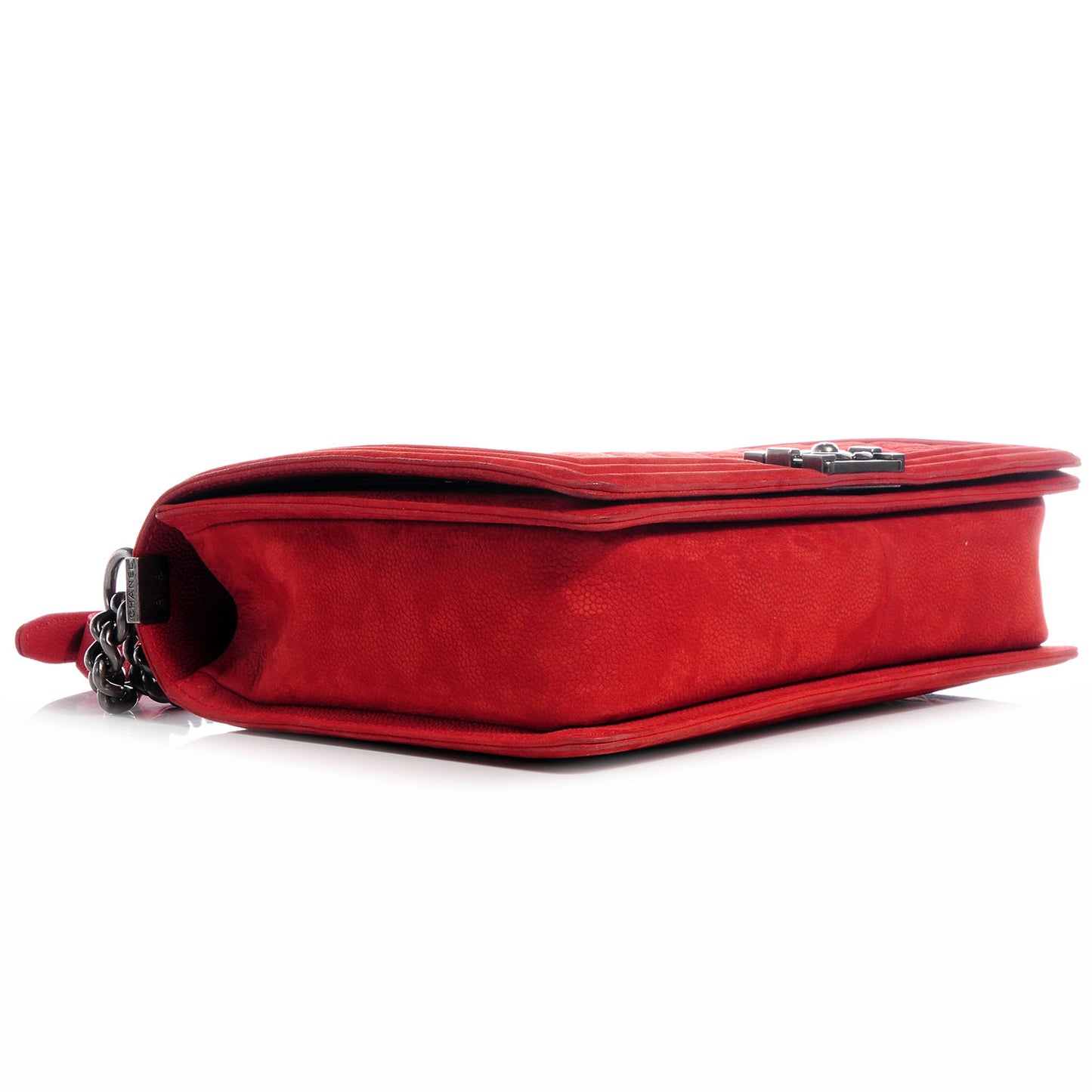 Iridescent Caviar Large Boy Flap Red
