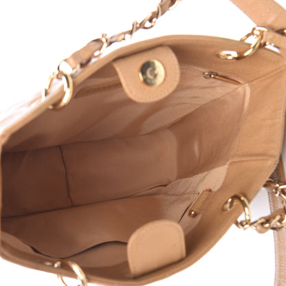 Chanel Caviar Quilted Petit Shopping Tote PST Dark Beige 5 of 14