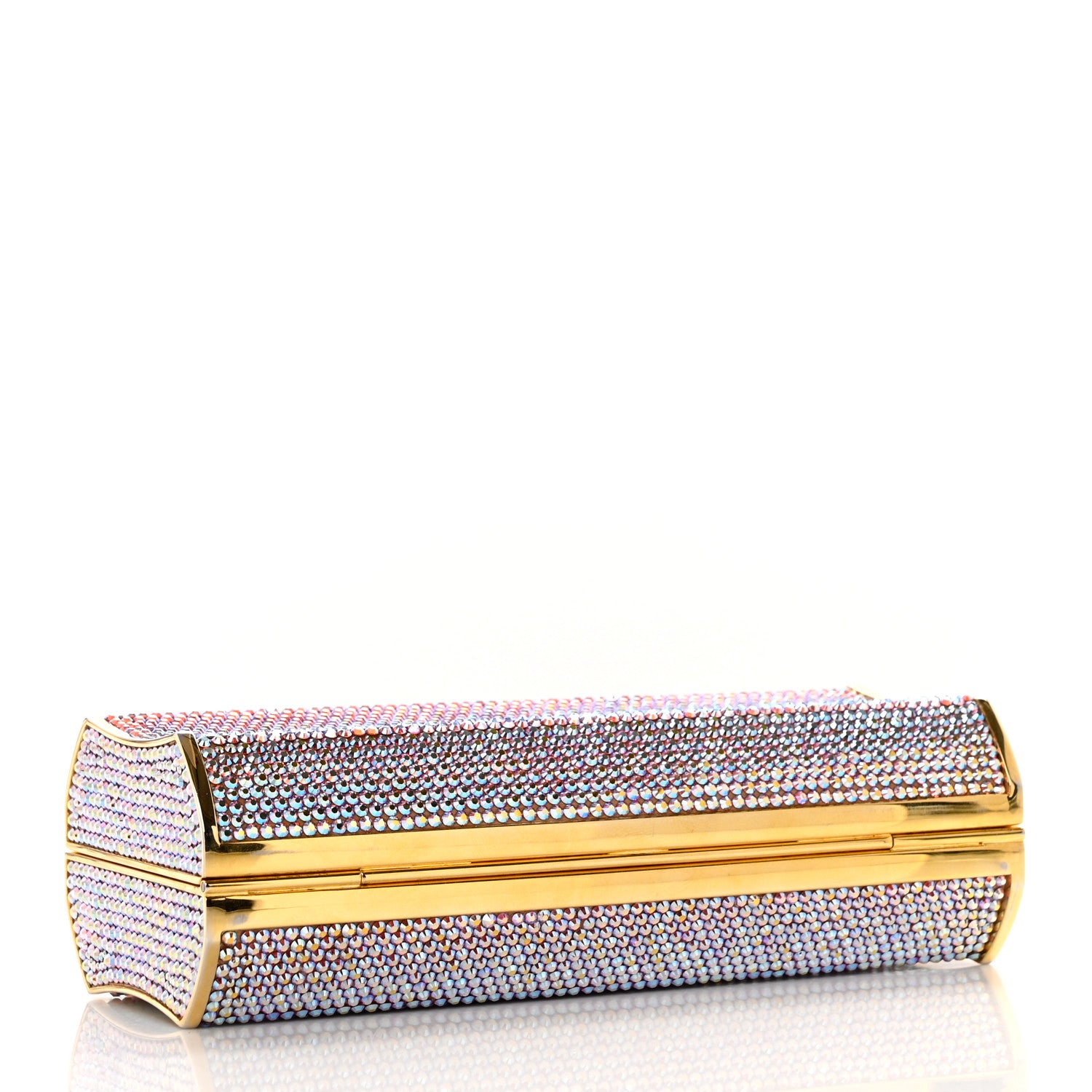 Judith Leiber Swarovski Crystal Minaudiere Clutch Gold 4 of 8