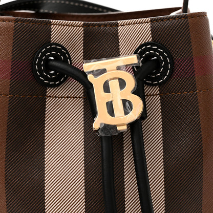 Burberry Giant Check Calfskin TB Mini Bucket Bag Dark Birch 8 of 10