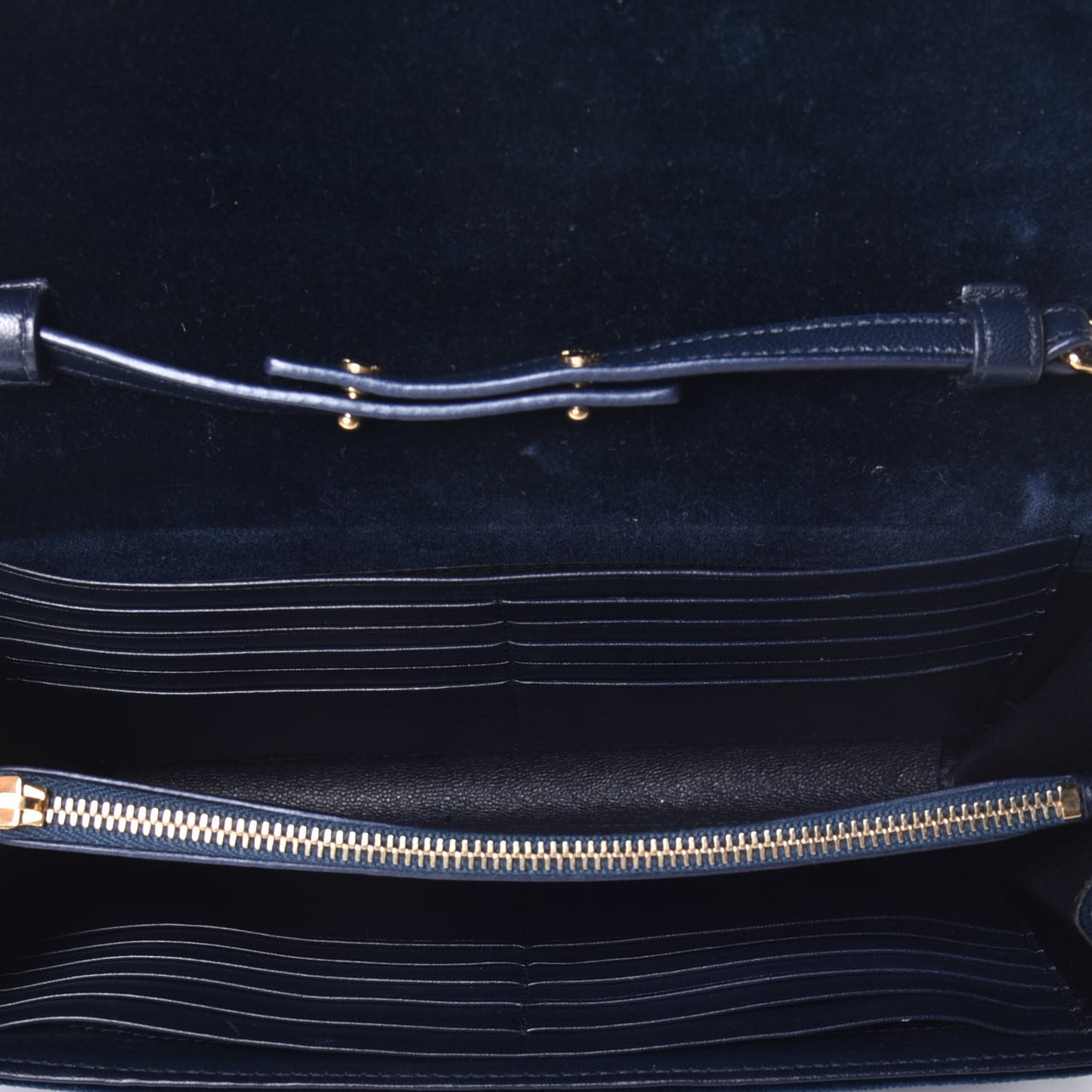Velvet Monogram Chain Wallet Legion Blue