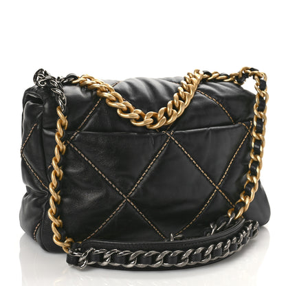 Chanel Lambskin Chain Quilted Medium Chanel 19 Flap Black 3 of 9