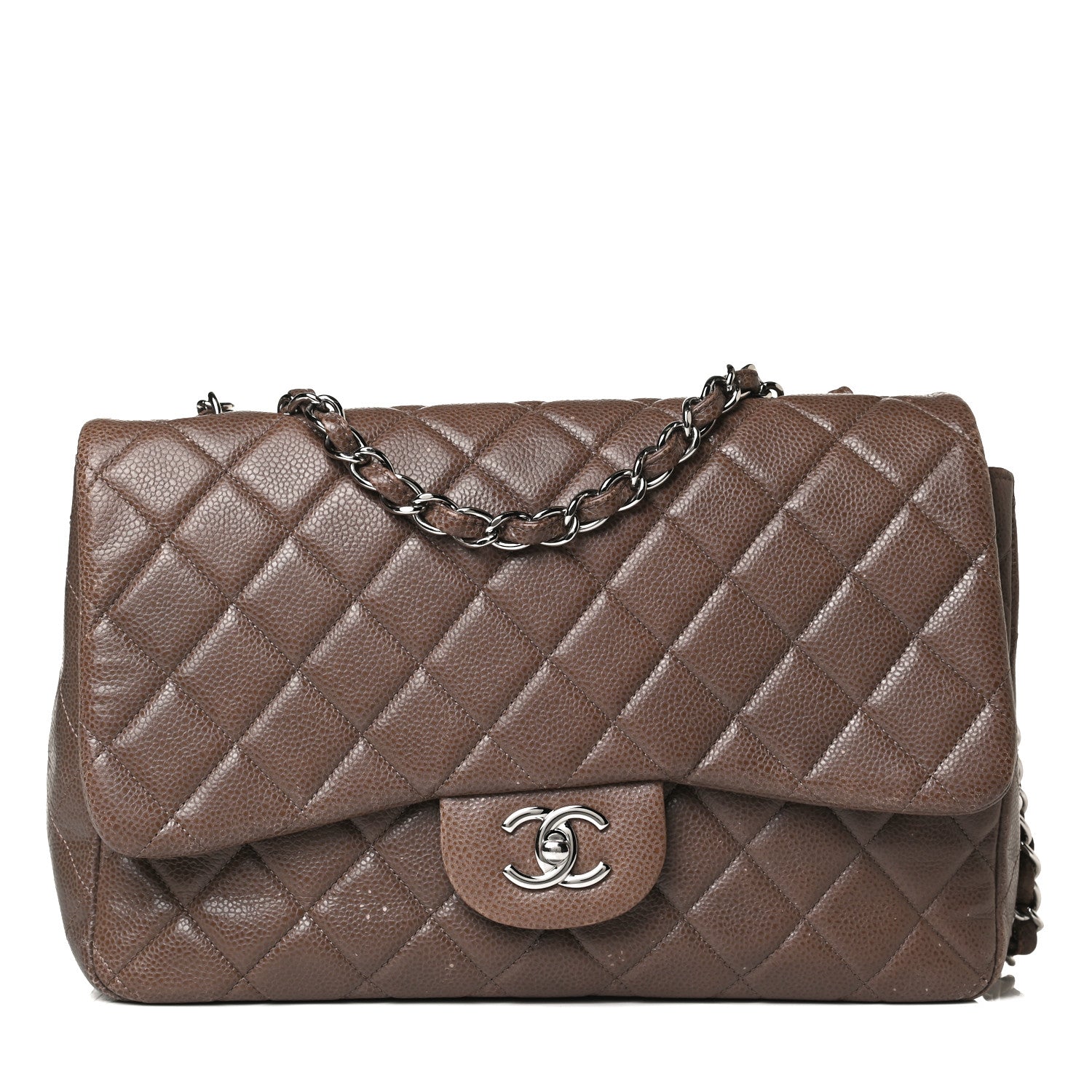 Chanel Caviar Quilted Jumbo Single Flap Brown 1 of 18