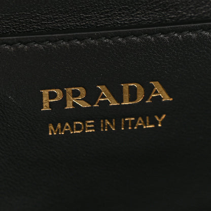 Prada Soft Calfskin Swing Shoulder Bag Black Hazelnut 6 of 12