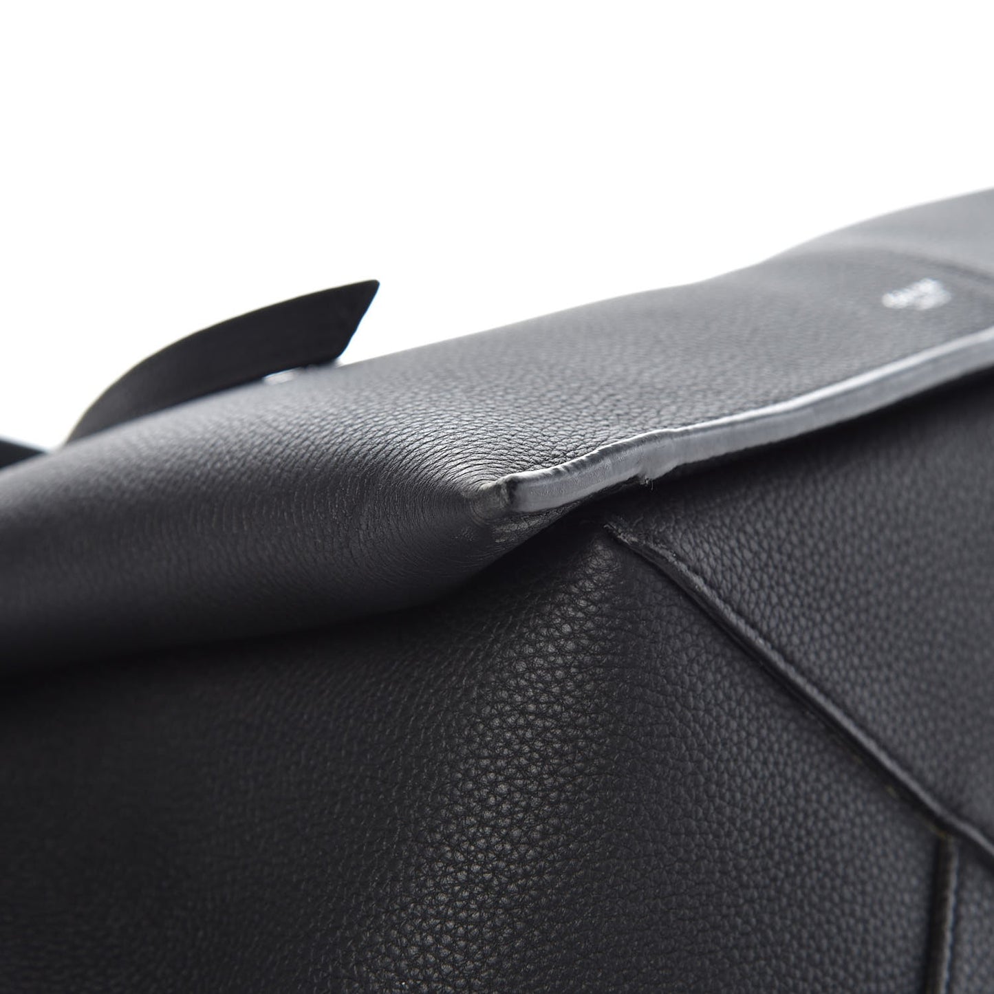 Baby Grained Calfskin Medium Tri-Fold Bag Black