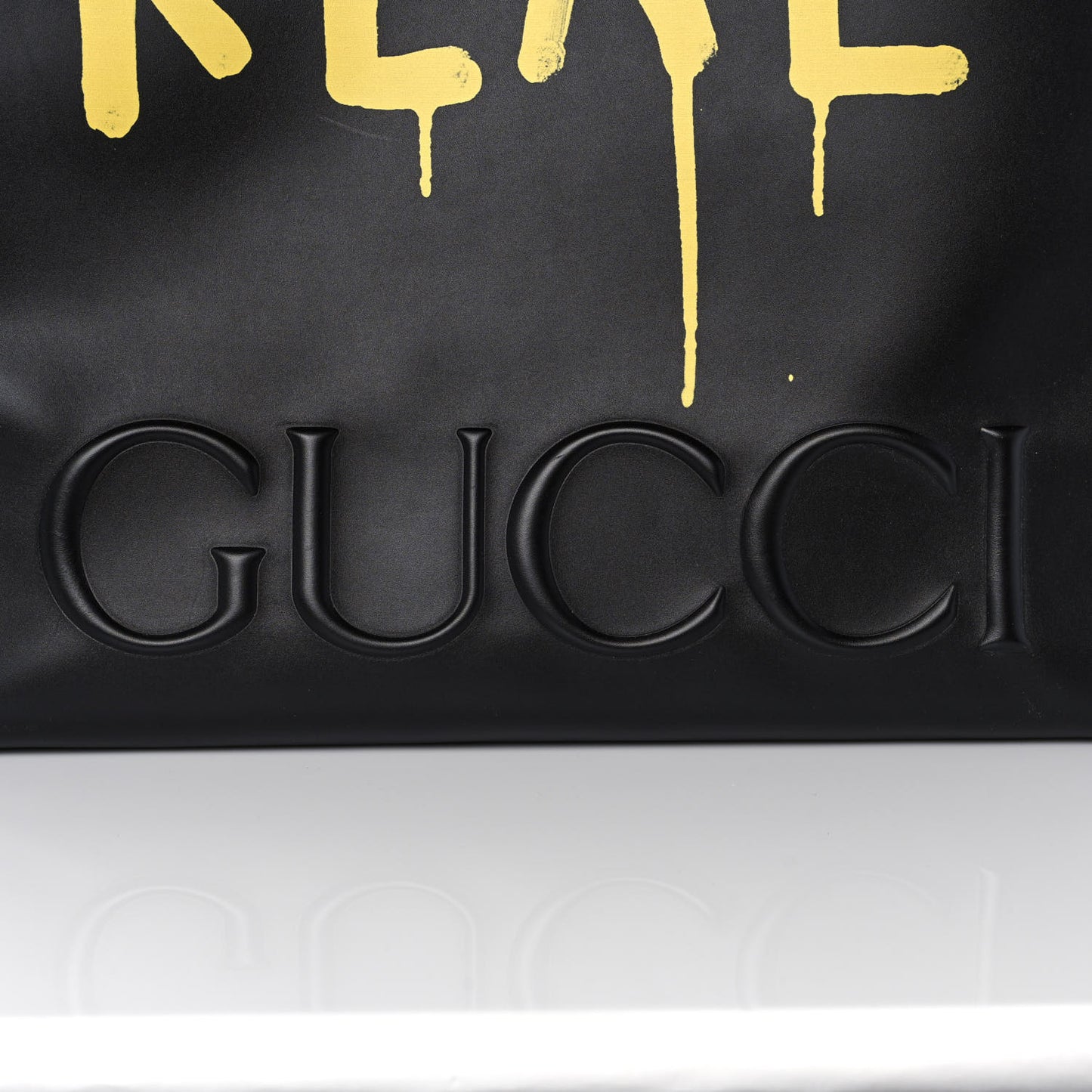 Calfskin GucciGhost Real Large XL Tote Black Yellow