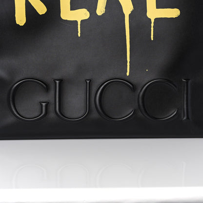 Gucci Calfskin GucciGhost Real Large XL Tote Black Yellow 7 of 9