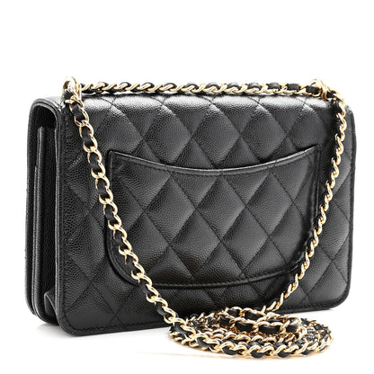 Chanel Caviar Quilted Pocket Twins Wallet On Chain WOC Black 3 of 11