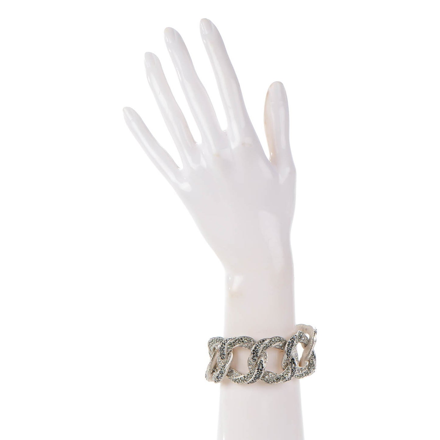 Crystal CC Chain Bracelet Silver
