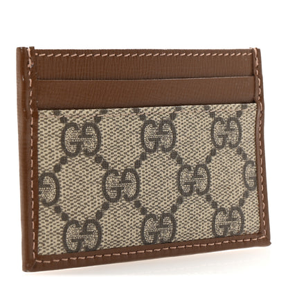 Gucci GG Supreme Monogram Azalea Calfskin Retro Interlocking G Card Holder Beige Ebony Brown Sugar 3 of 7