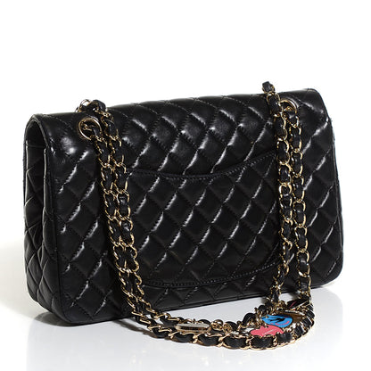 Chanel Lambskin Quilted Valentine Charms Medium Single Flap Black 3 of 8