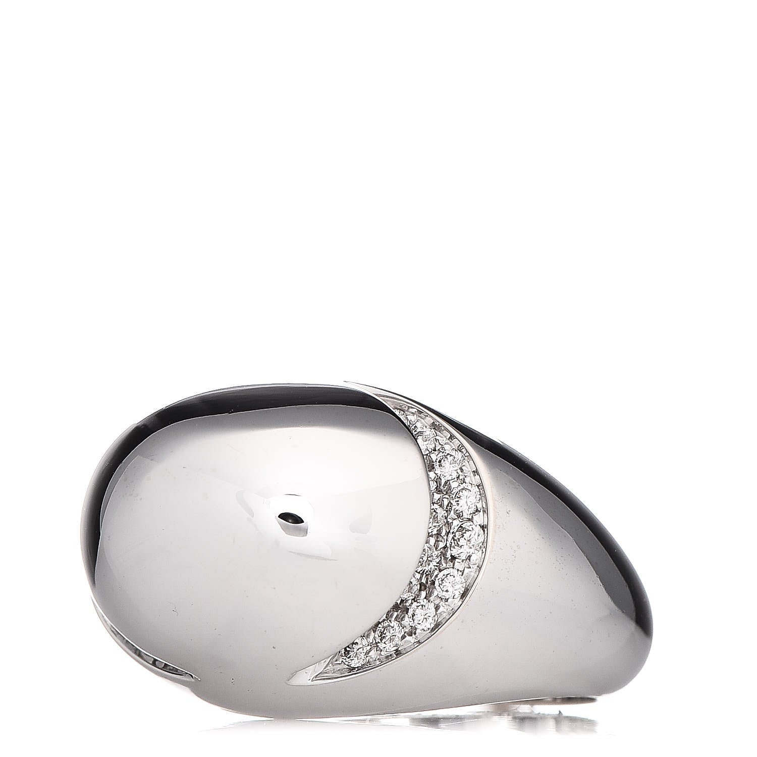 Bulgari 18K White Gold Diamond Dome Ring 49 4.75 3 of 8