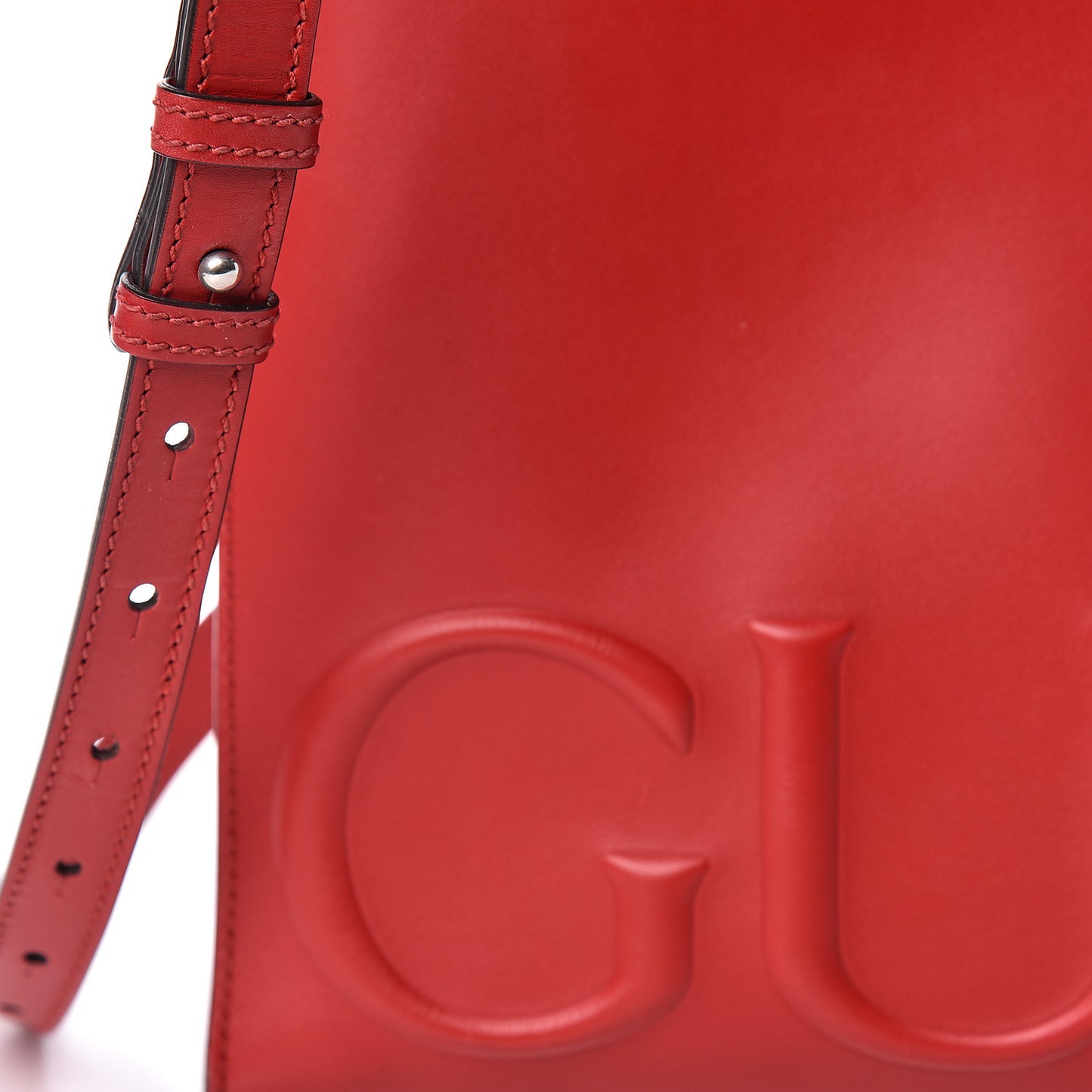 Calfskin Embossed Medium XL Tote Red