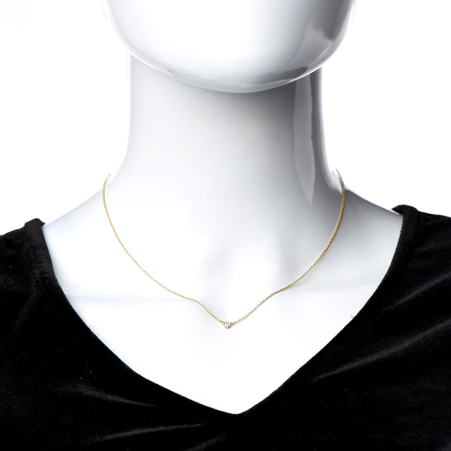 18K Yellow Gold Diamond .05ct Elsa Peretti Diamonds by the Yard Pendant Necklace