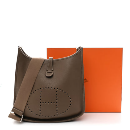 Hermes Taurillon Clemence EVELYNE III PM Etoupe 12 of 12