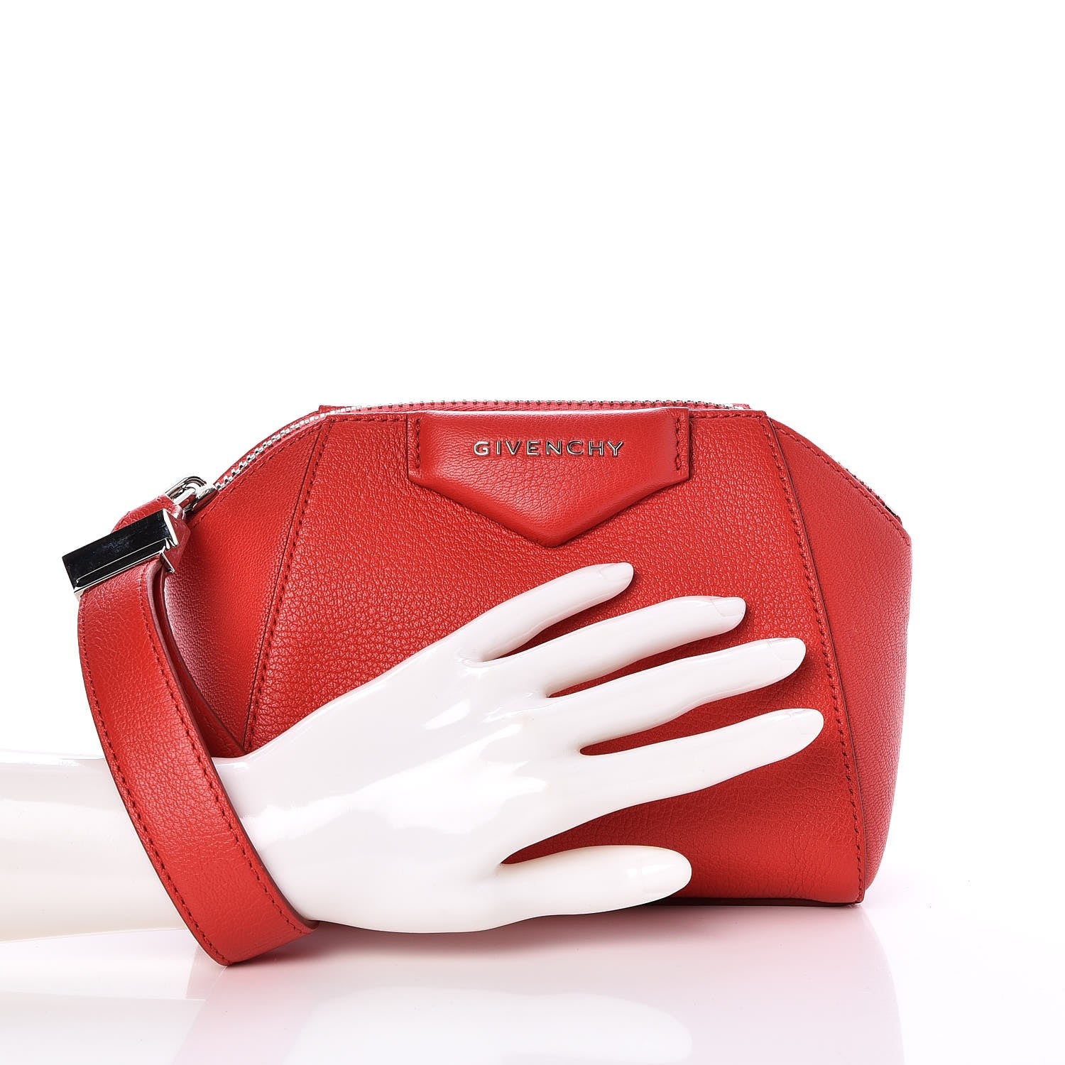 Givenchy Sugar Goatskin Small Antigona Beauty Wristlet Red 2 of 7