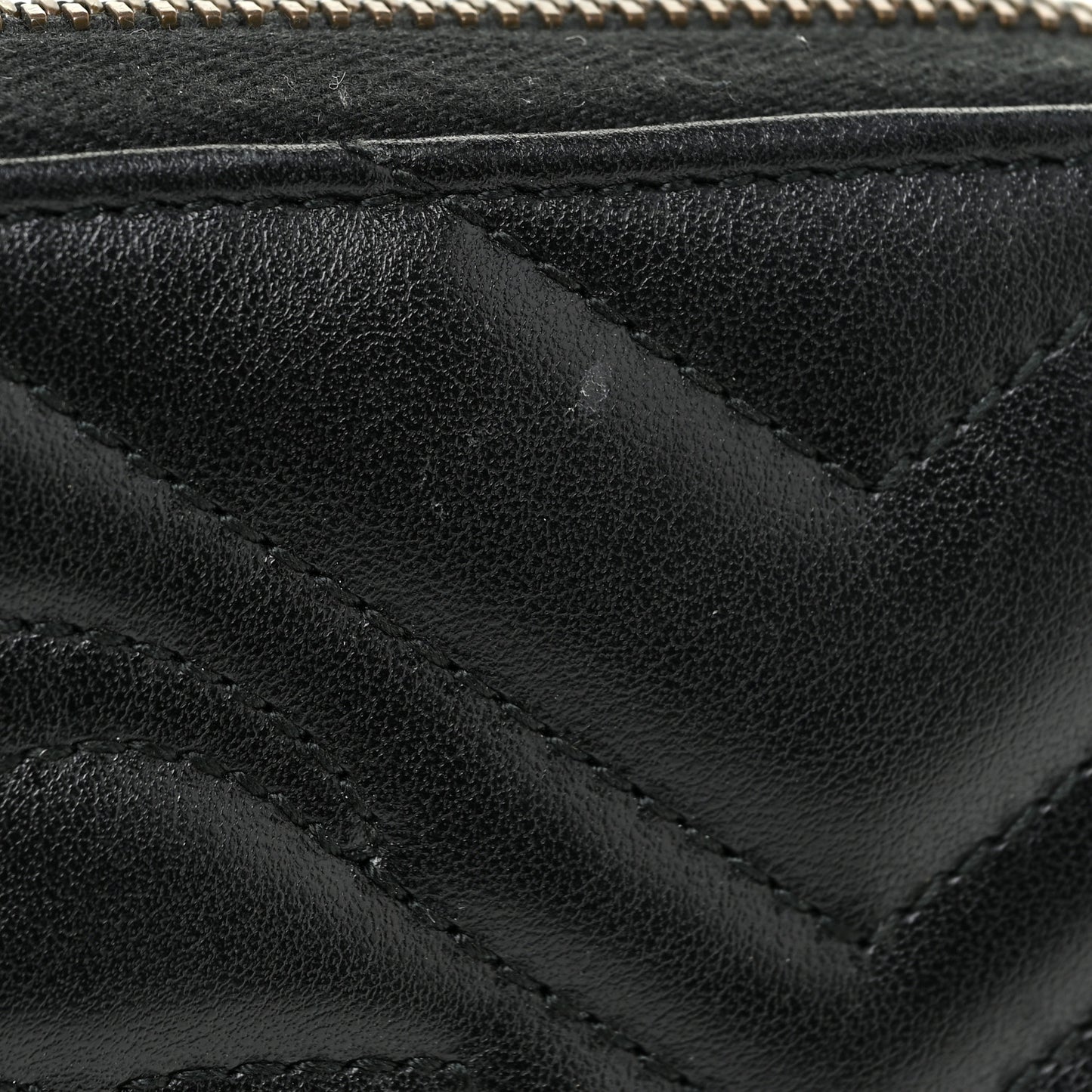 Calfskin Matelasse GG Marmont Zip Around Wallet Black