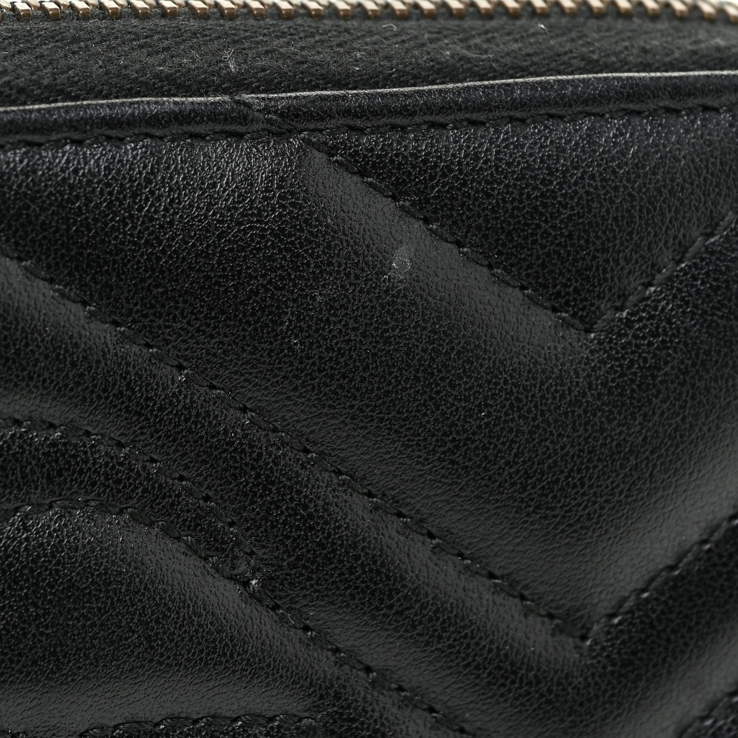 Gucci Calfskin Matelasse GG Marmont Zip Around Wallet Black 18 of 24