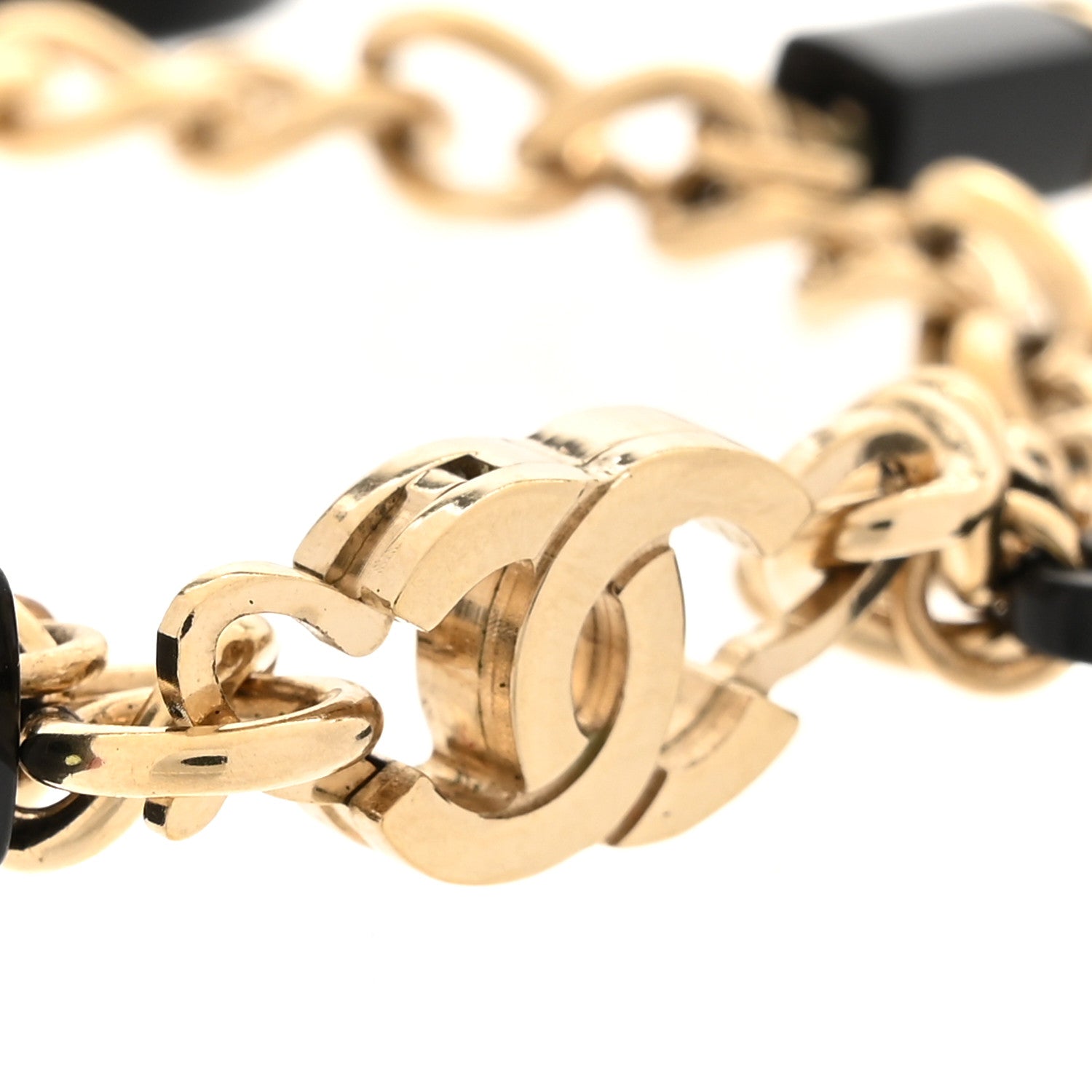 Chanel Resin Beauty Icons Charm Bracelet Black Gold 4 of 5
