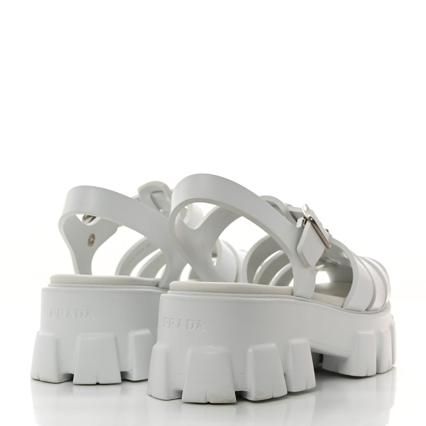 Foam Rubber Metal Triangle Logo Monolith 55mm Cage Sandals 39 White