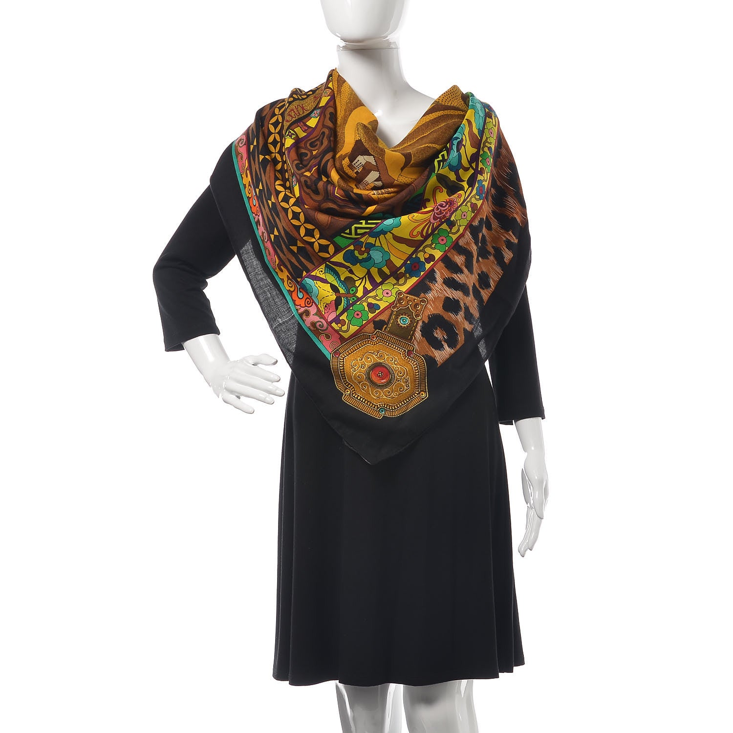 Hermes Cashmere Silk La Femme Aux Semelles de Vent Shawl 140 2 of 7