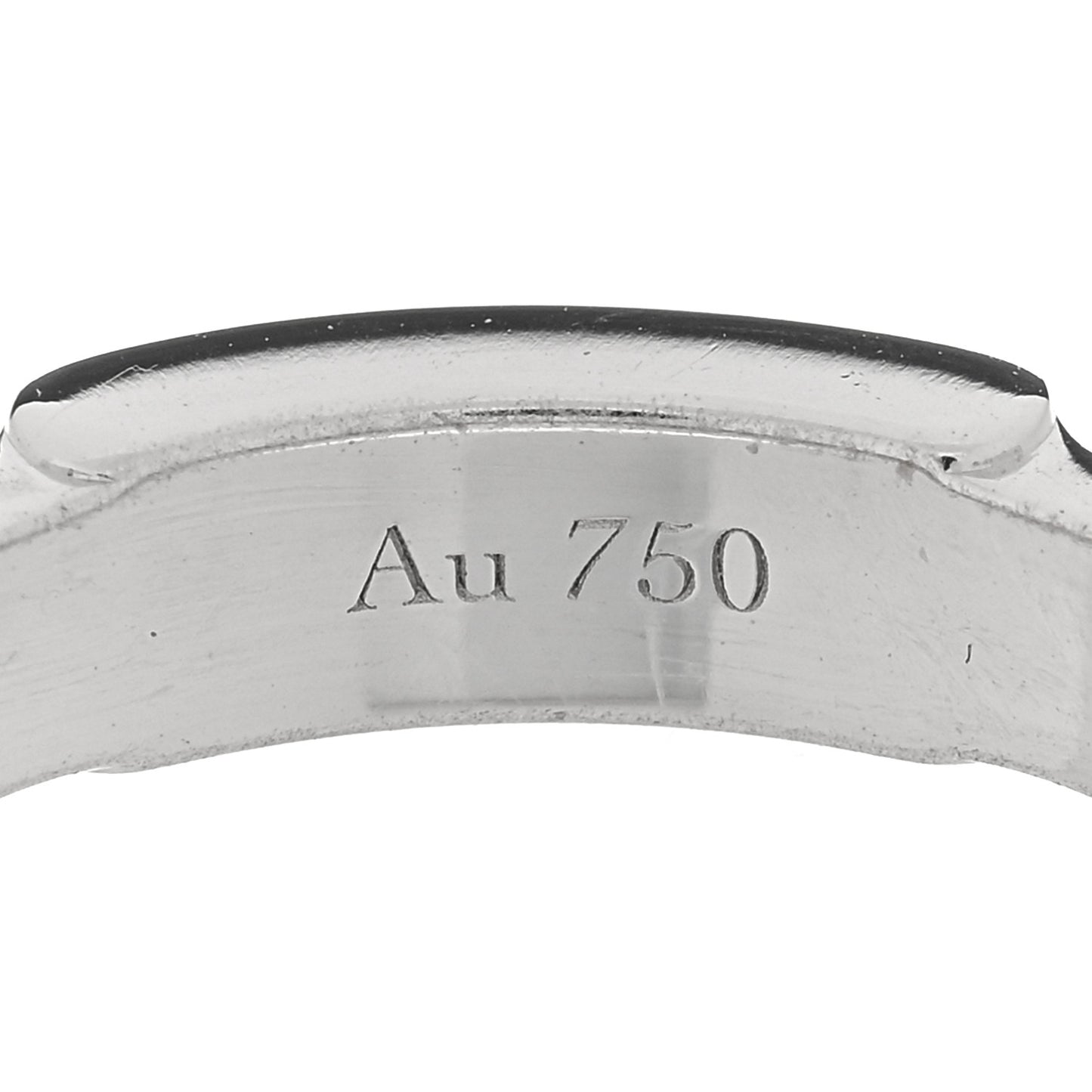 18K White Gold Ceramic Diamond Slim Ultra Ring 55 7.25 Black