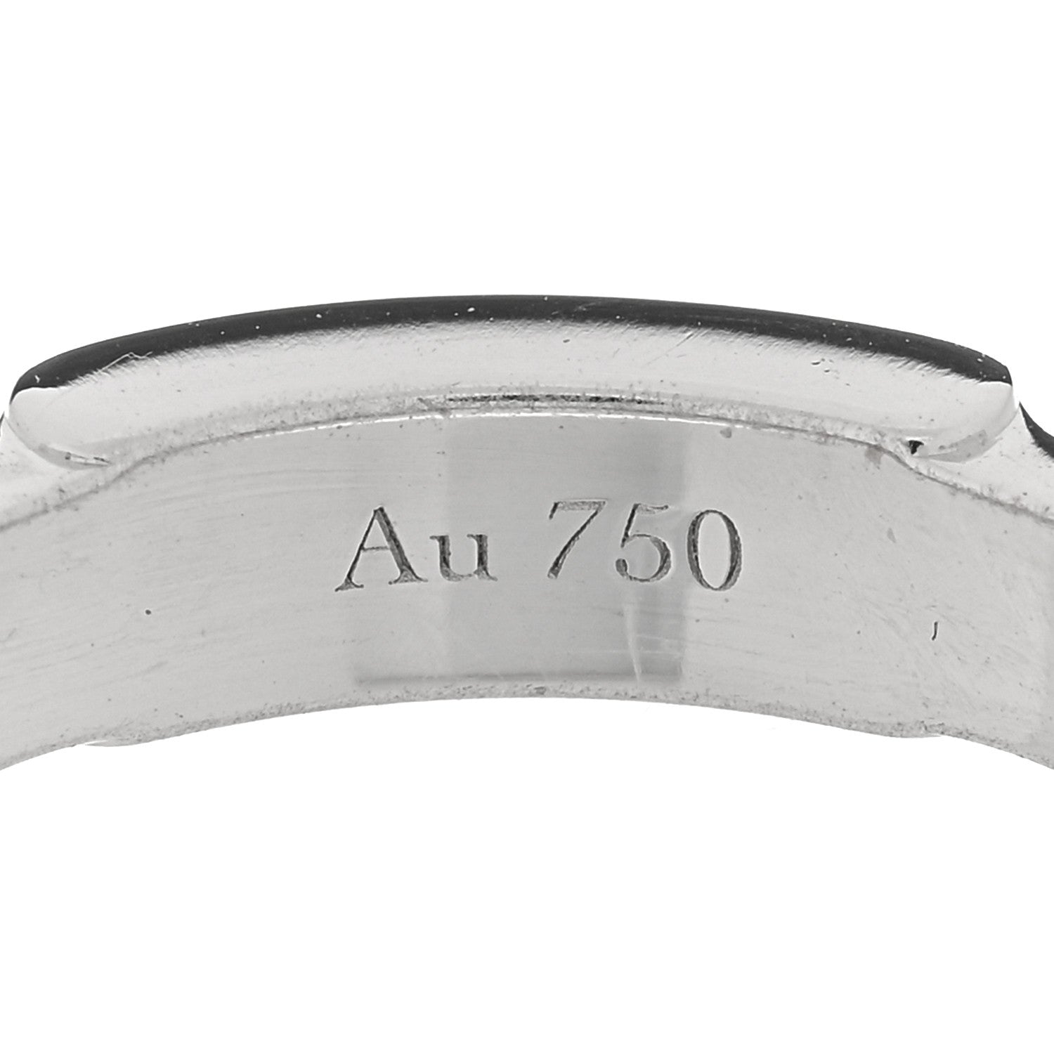Chanel 18K White Gold Ceramic Diamond Slim Ultra Ring 55 7.25 Black 5 of 5