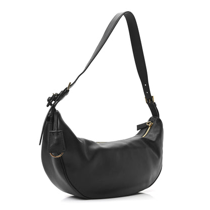 Prada Soft Grain Calfskin Large Demi-Lune Shoulder Bag Black 3 of 10