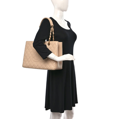 Chanel Caviar Quilted Grand Shopping Tote GST Beige Clair 2 of 10
