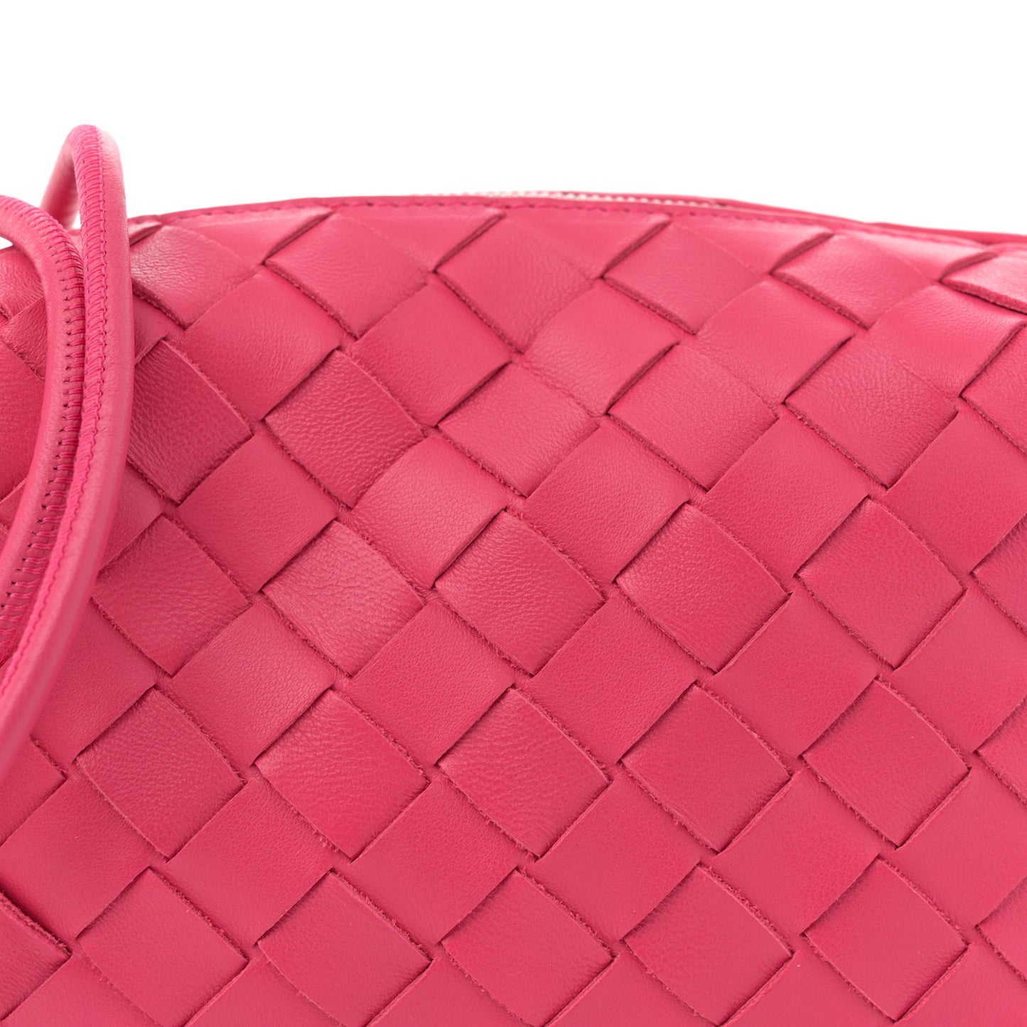 Nappa Intrecciato Mini Loop Camera Bag Cranberry