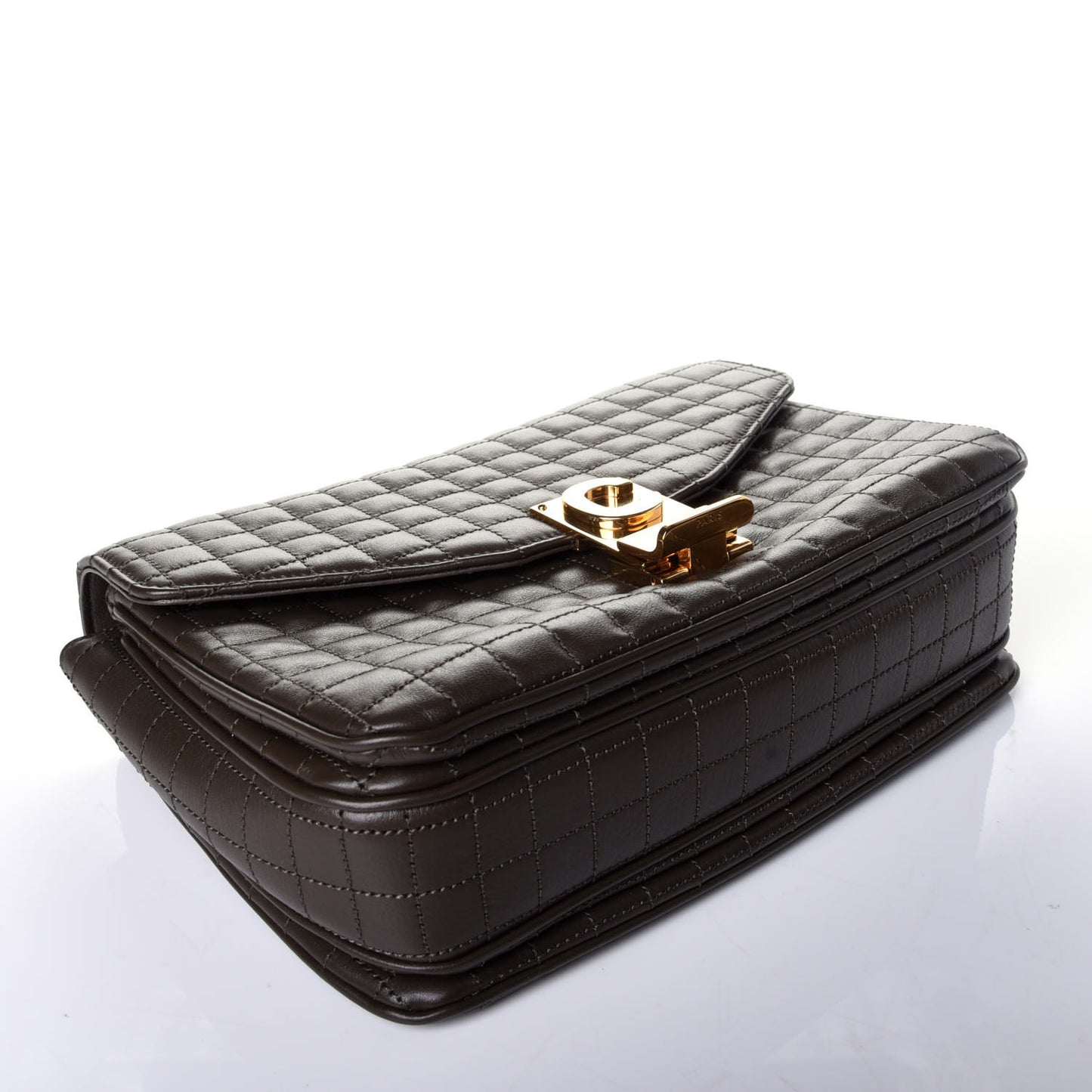 Calfskin Quilted Medium C Bag Khaki